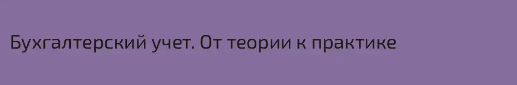 Бухгалтерский учет. От теории к практике